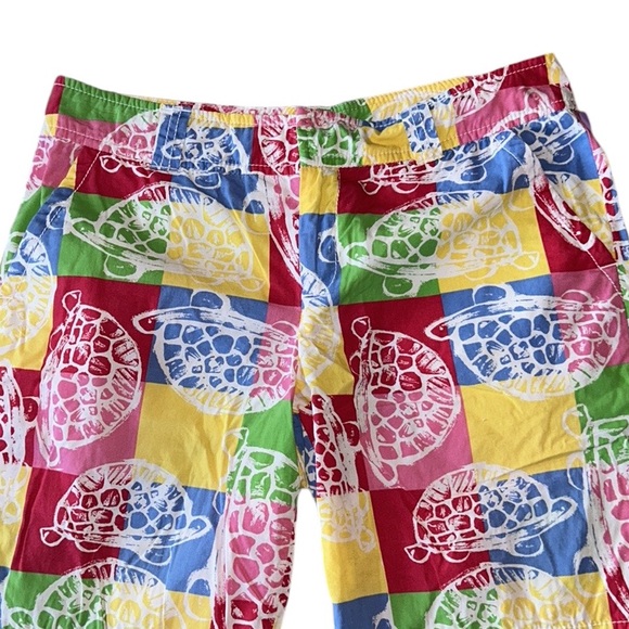Lilly Pulitzer Resort Fit Turtle Patchwork Printed Bermuda Shorts - 8 - Picture 2 of 11